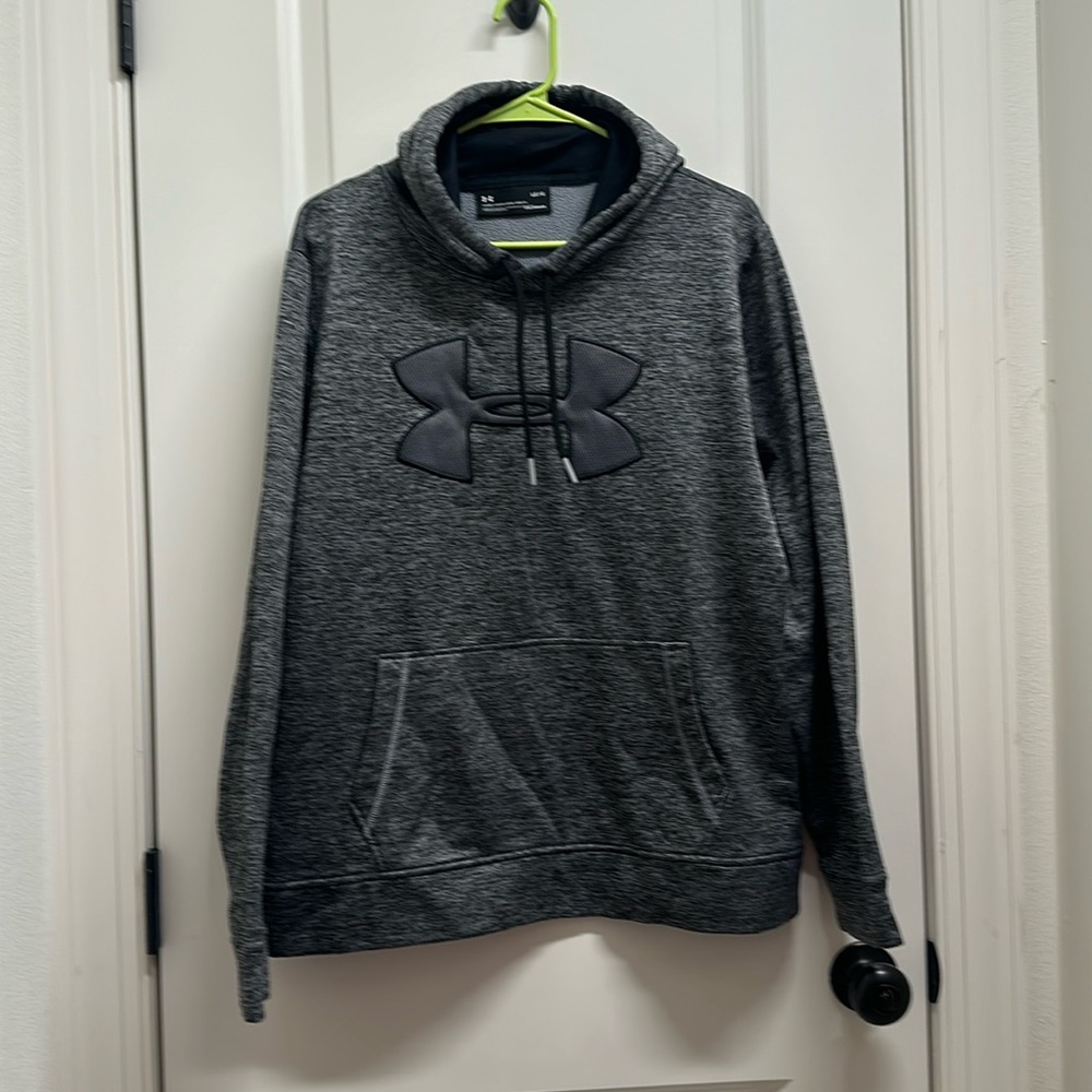 Men's Heathered Black Under Armor Hoodie - L